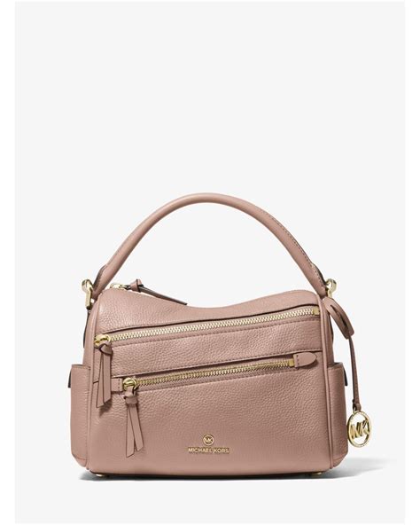 michael michael kors lorimer medium leather satchel|Lorimer Medium Pebbled Leather Satchel .